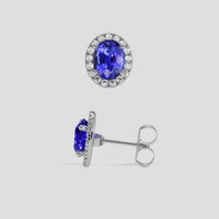 <span>3.24</span>&nbsp;<span class="tooltip-light">Ct.Tw.<span class="tooltiptext">Total Carat Weight</span></span> Blue Sapphire Earrings, 14K White Gold 2