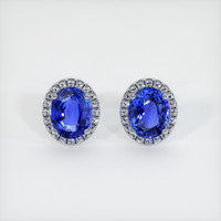 <span>7.83</span>&nbsp;<span class="tooltip-light">Ct.Tw.<span class="tooltiptext">Total Carat Weight</span></span> Sapphire Earrings, 18K White Gold 1