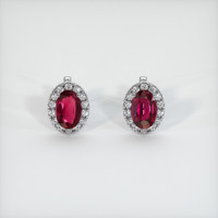 Ruby Earrings 2.92 Ct.Tw.Total Carat Weight, 18K White Gold Preview