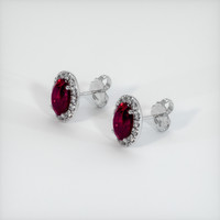 Ruby Earrings 2.92 Ct.Tw.Total Carat Weight, 18K White Gold Preview