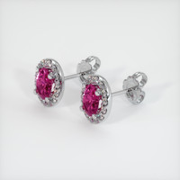 <span>1.28</span>&nbsp;<span class="tooltip-light">Ct.Tw.<span class="tooltiptext">Total Carat Weight</span></span> Sapphire Earrings, 18K White Gold 2