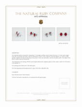 Ruby Earrings 4.15 Ct.Tw.Total Carat Weight, 18K White Gold Appraisal