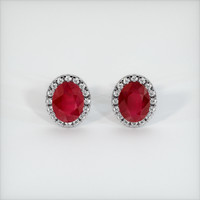 Ruby Earrings 4.15 Ct.Tw.Total Carat Weight, 18K White Gold Preview