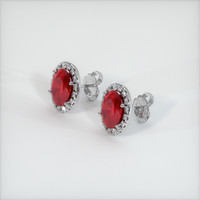 Ruby Earrings 4.15 Ct.Tw.Total Carat Weight, 18K White Gold Preview
