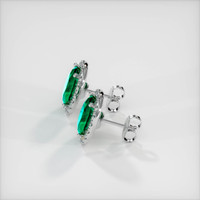 Emerald Earrings 3.00 Ct.Tw.Total Carat Weight, 18K White Gold Preview