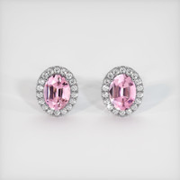 2.08 Ct.Tw. Gemstone Earrings, 18K White Gold 1