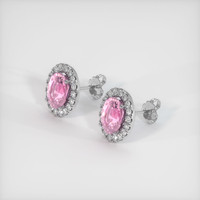 2.08 Ct.Tw. Gemstone Earrings, 18K White Gold 2