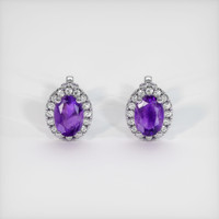 1.62 Ct.Tw. Gemstone Earrings, 18K White Gold 1