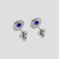 <span>3.24</span>&nbsp;<span class="tooltip-light">Ct.Tw.<span class="tooltiptext">Total Carat Weight</span></span> Blue Sapphire Earrings, 18K White Gold 4