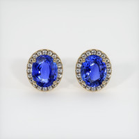 7.83 Ct.Tw. Blue Sapphire Earrings, 14K Yellow Gold 1