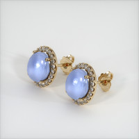 <span>10.77</span>&nbsp;<span class="tooltip-light">Ct.Tw.<span class="tooltiptext">Total Carat Weight</span></span> Purplish Blue Sapphire Earrings, 14K Yellow Gold 2