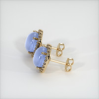 <span>10.77</span>&nbsp;<span class="tooltip-light">Ct.Tw.<span class="tooltiptext">Total Carat Weight</span></span> Purplish Blue Sapphire Earrings, 14K Yellow Gold 3