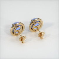 <span>10.77</span>&nbsp;<span class="tooltip-light">Ct.Tw.<span class="tooltiptext">Total Carat Weight</span></span> Purplish Blue Sapphire Earrings, 14K Yellow Gold 4