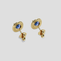 <span>4.10</span>&nbsp;<span class="tooltip-light">Ct.Tw.<span class="tooltiptext">Total Carat Weight</span></span> Blue Sapphire Earrings, 14K Yellow Gold 4