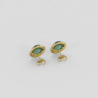 <span>11.21</span>&nbsp;<span class="tooltip-light">Ct.Tw.<span class="tooltiptext">Total Carat Weight</span></span> Greenish Blue Jade Earrings, 18K Yellow Gold 4