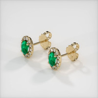 Emerald Earrings 0.48 Ct.Tw.Total Carat Weight 18K Yellow Gold Preview
