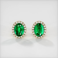 2.22 Ct.Tw. Emerald Earrings, 18K Yellow Gold 1