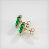 <span>2.22</span>&nbsp;<span class="tooltip-light">Ct.Tw.<span class="tooltiptext">Total Carat Weight</span></span> Emerald Earrings, 18K Yellow Gold 3