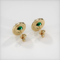 <span>0.73</span>&nbsp;<span class="tooltip-light">Ct.Tw.<span class="tooltiptext">Total Carat Weight</span></span> Emerald Earrings, 18K Yellow Gold 4