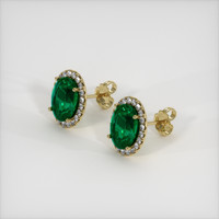 4.81 Ct.Tw. Emerald Earrings, 18K Yellow Gold 2