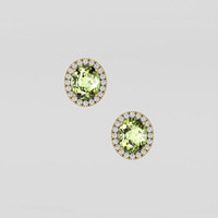 <span>7.62</span> <span class="tooltip-light">Ct.Tw.<span class="tooltiptext">Total Carat Weight</span></span> Green Tourmaline Earrings, 18K Yellow Gold 1