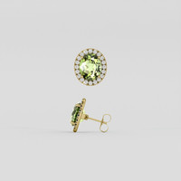 <span>7.62</span>&nbsp;<span class="tooltip-light">Ct.Tw.<span class="tooltiptext">Total Carat Weight</span></span> Green Tourmaline Earrings, 18K Yellow Gold 2