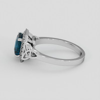 2.03 Ct. Bluish Green Sapphire Ring, Platinum 950 4