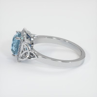 3.48 Ct. Greyish Blue Sapphire Ring, 10K White Gold 4