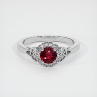 0.68 Ct. Ruby Ring, 14K White Gold 1