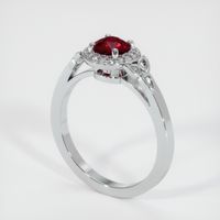 0.68 Ct. Ruby Ring, 14K White Gold 2