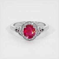 1.19 Ct. Ruby Ring, 14K White Gold 1