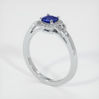 1.08 Ct. Blue Sapphire Ring, 18K White Gold 2