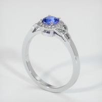 0.79 Ct. Blue Sapphire Ring, 18K White Gold 2