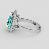 3.42 Ct. Emerald Ring, 18K White Gold 4