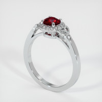 0.68 Ct. Ruby Ring, 18K White Gold 2