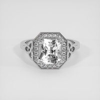 3.28 Ct. White Sapphire Ring, 18K White Gold 1