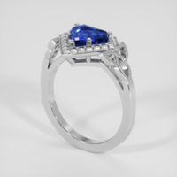 2.05 Ct. Blue Sapphire Ring, 18K White Gold 2