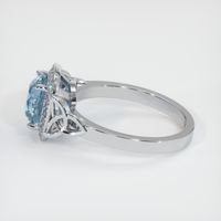 3.48 Ct. Greyish Blue Sapphire Ring, 18K White Gold 4