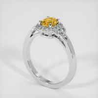 1.04 Ct. Yellow Sapphire Ring, 18K White Gold 2
