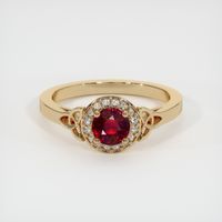 0.68 Ct. Ruby Ring, 14K Yellow Gold 1