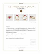 Ruby Ring 1.19 Ct., 14K Yellow Gold Appraisal