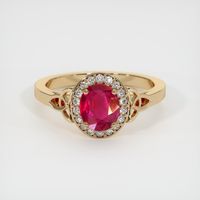 1.19 Ct. Ruby Ring, 14K Yellow Gold 1