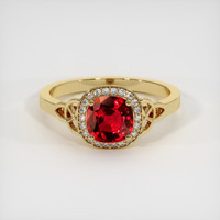 0.92 Ct. Ruby Ring, 14K Yellow Gold 1