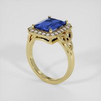 3.86 Ct. Blue Sapphire Ring, 14K Yellow Gold 2
