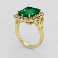 5.96 Ct. Emerald Ring, 18K Yellow Gold 2