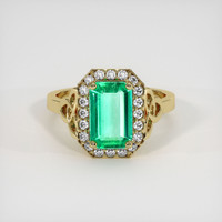 1.63 Ct. Emerald Ring, 18K Yellow Gold 1