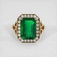 5.35 Ct. Emerald Ring, 18K Yellow Gold 1
