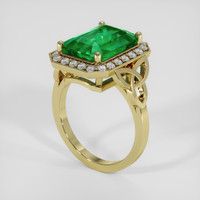 5.35 Ct. Emerald Ring, 18K Yellow Gold 2