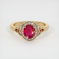 1.19 Ct. Ruby Ring, 18K Yellow Gold 1