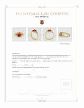 Ruby Ring 0.80 Ct. 18K Yellow Gold Appraisal
